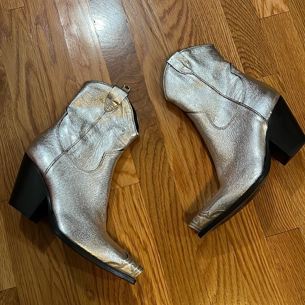 Free People Brayden Western Boot Pewter Size 8 NWT